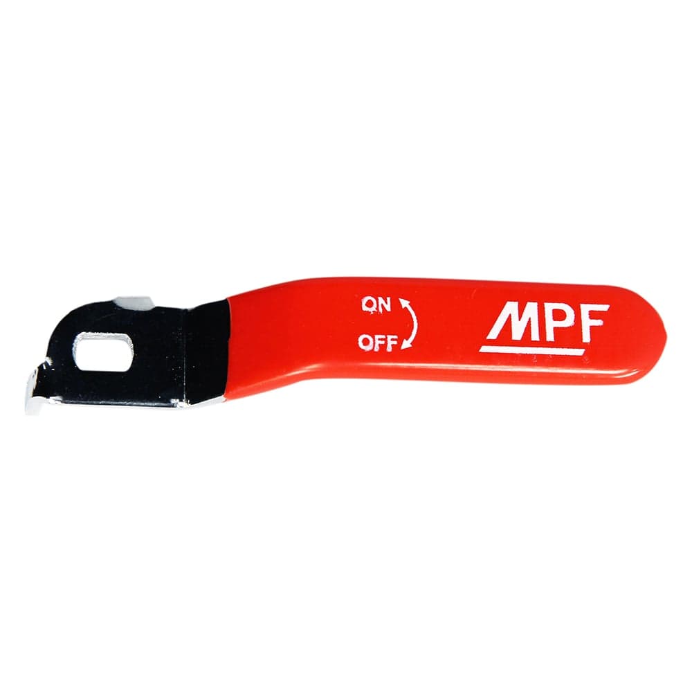 Ручка для шарового крана MPF длинная, усиленная, для крана, 1/2" - 3/4", прорезиненная КРАСНАЯ, MP ИС.131178
