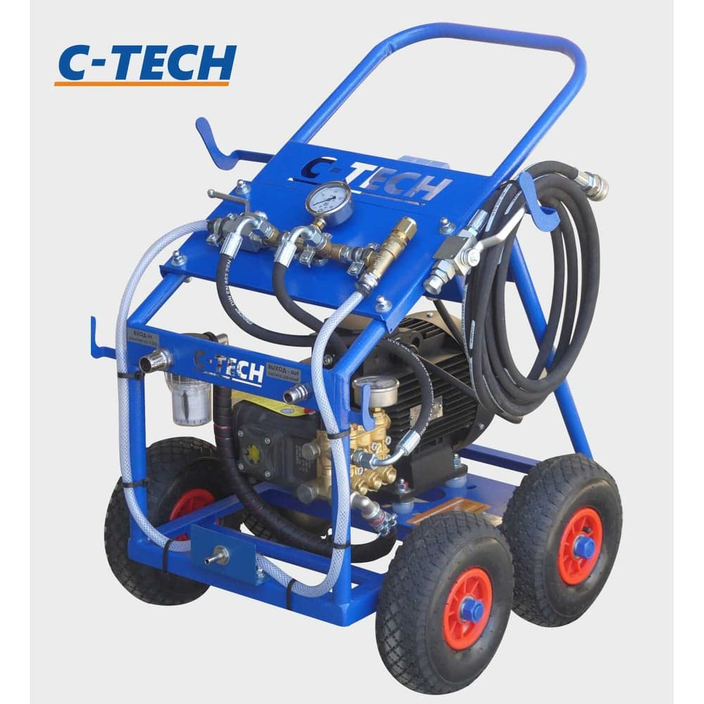 Установка опрессовочная в/давления C-TECH DN1520 (140 бар, до 1200 л/ч, 5.5 кВт, 380 В) мобильная NP1520ET3E4BP2P1 DN1520ET3E4BP2P1