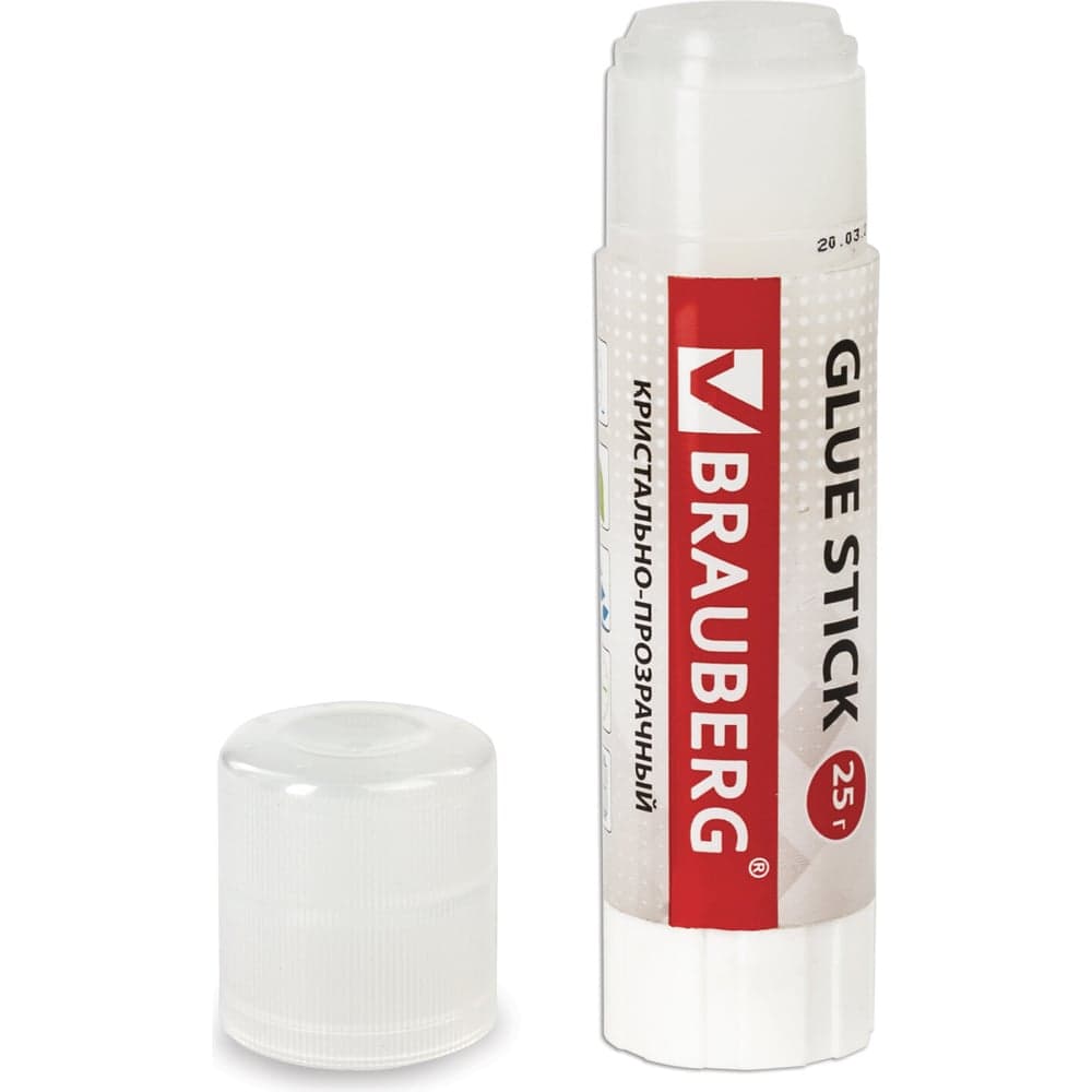 Клей-карандаш BRAUBERG Crystal 25 г, прозрачный 227968