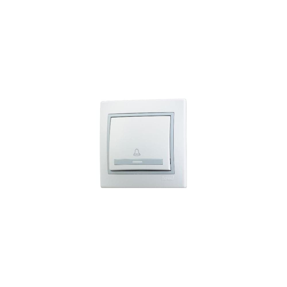 Кнопка звонка Lezard MIRA белый с серой вставкой 701-0215-103