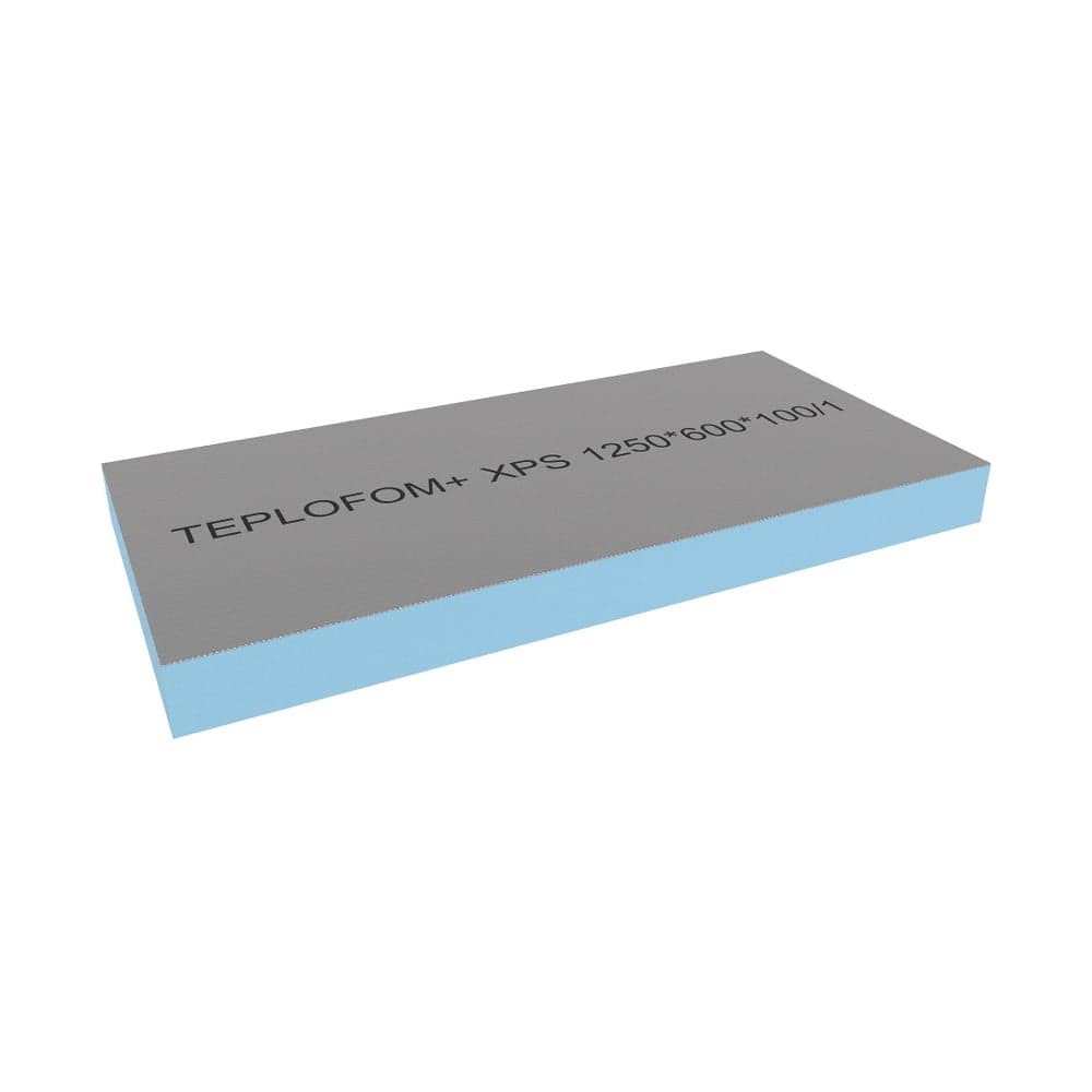 Теплоизоляционная панель Teplofom+ 1250x600x100 мм, односторонний слой, упаковка 4 шт. 4/100/1