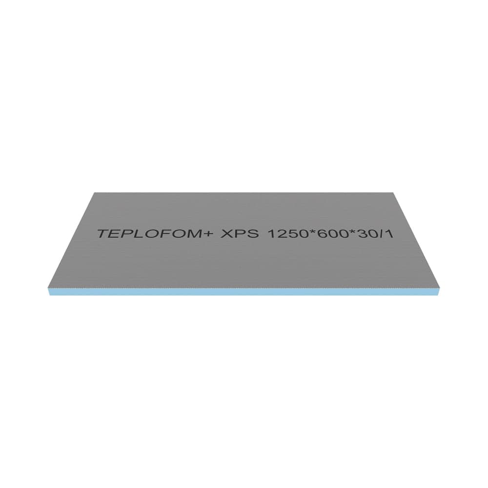 Теплоизоляционная панель Teplofom+ 1250x600x30 мм, односторонний слой, упаковка 4 шт. 4/30/1
