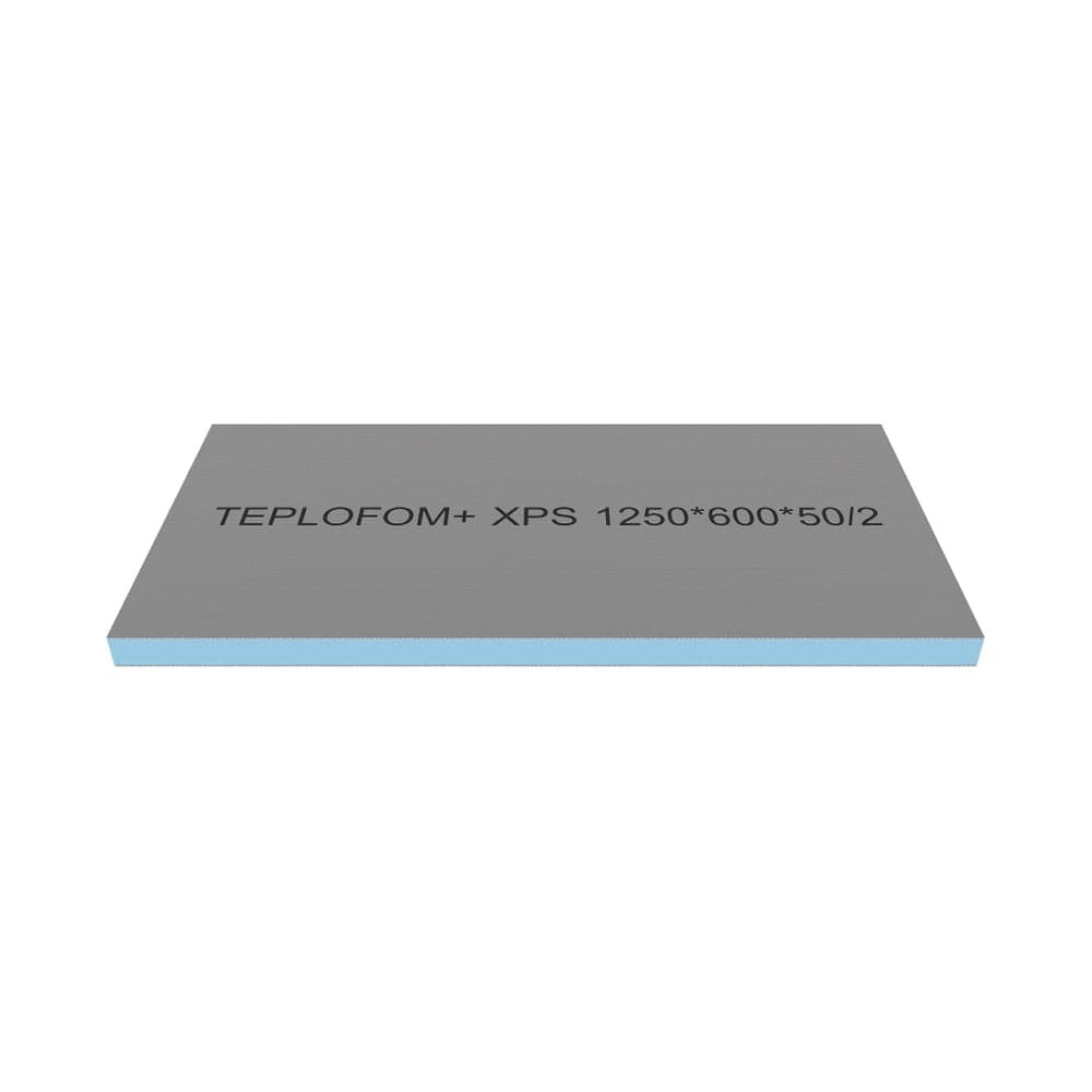 Теплоизоляционная панель Teplofom+ 1250x600x50 мм, двухсторонний слой, упаковка 4 шт. 4/50/2