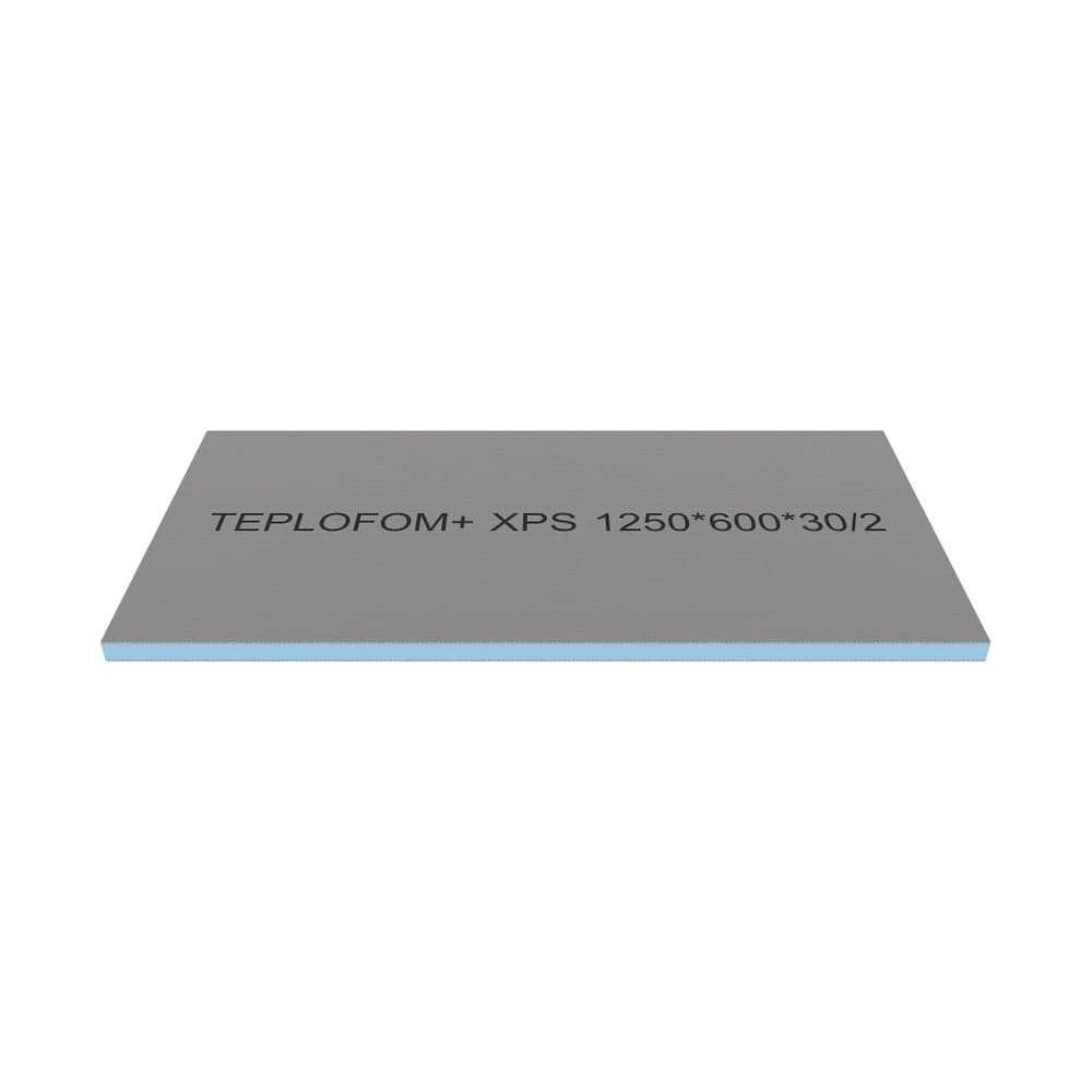 Теплоизоляционная панель Teplofom+ 1250x600x30 мм, двухсторонний слой, упаковка 4 шт. 4/30/2