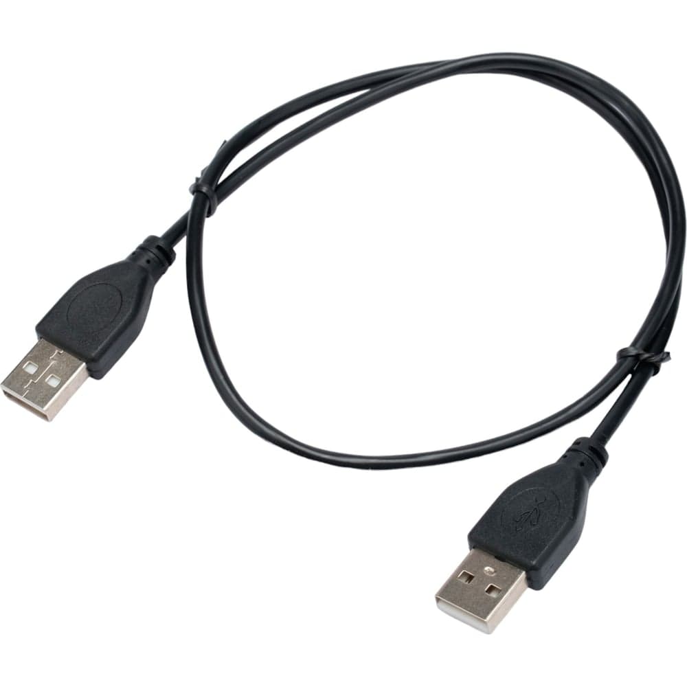 Кабель Cablexpert USB2.0 AM/AM, экран, 28/26AWG, медь, Pro, 0.6м, черный, пакет, CC-USB2-AMAM-0.6M