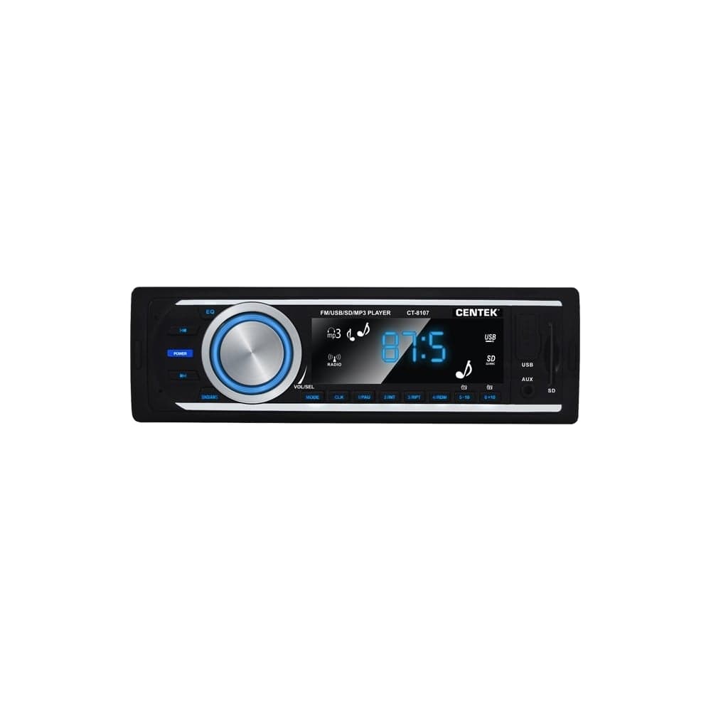 Автомагнитола Centek 4х50 Вт, SD, MMC, USB, MP3, цветной LED, 18 станций CT-8107
