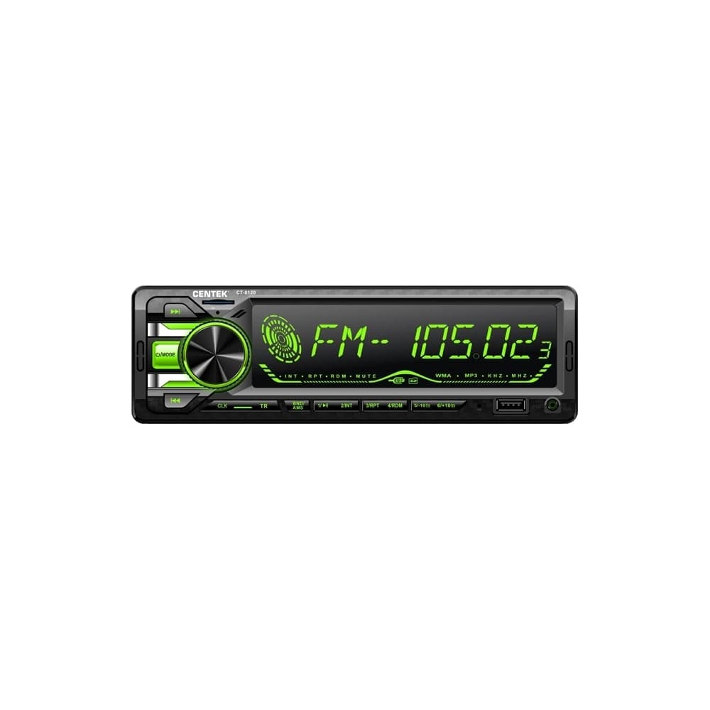 Автомагнитола Centek 4х50 Вт, большой дисплей, 4-х канальный RCA, USB, AUX, SD, MMC, MР3 CT-8120