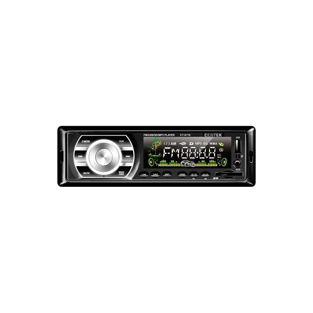 Автомагнитола Centek 4х50 Вт, ПУЛЬТ, SD, MMC, USB, MP3, цветной LED, 18 станций CT-8110