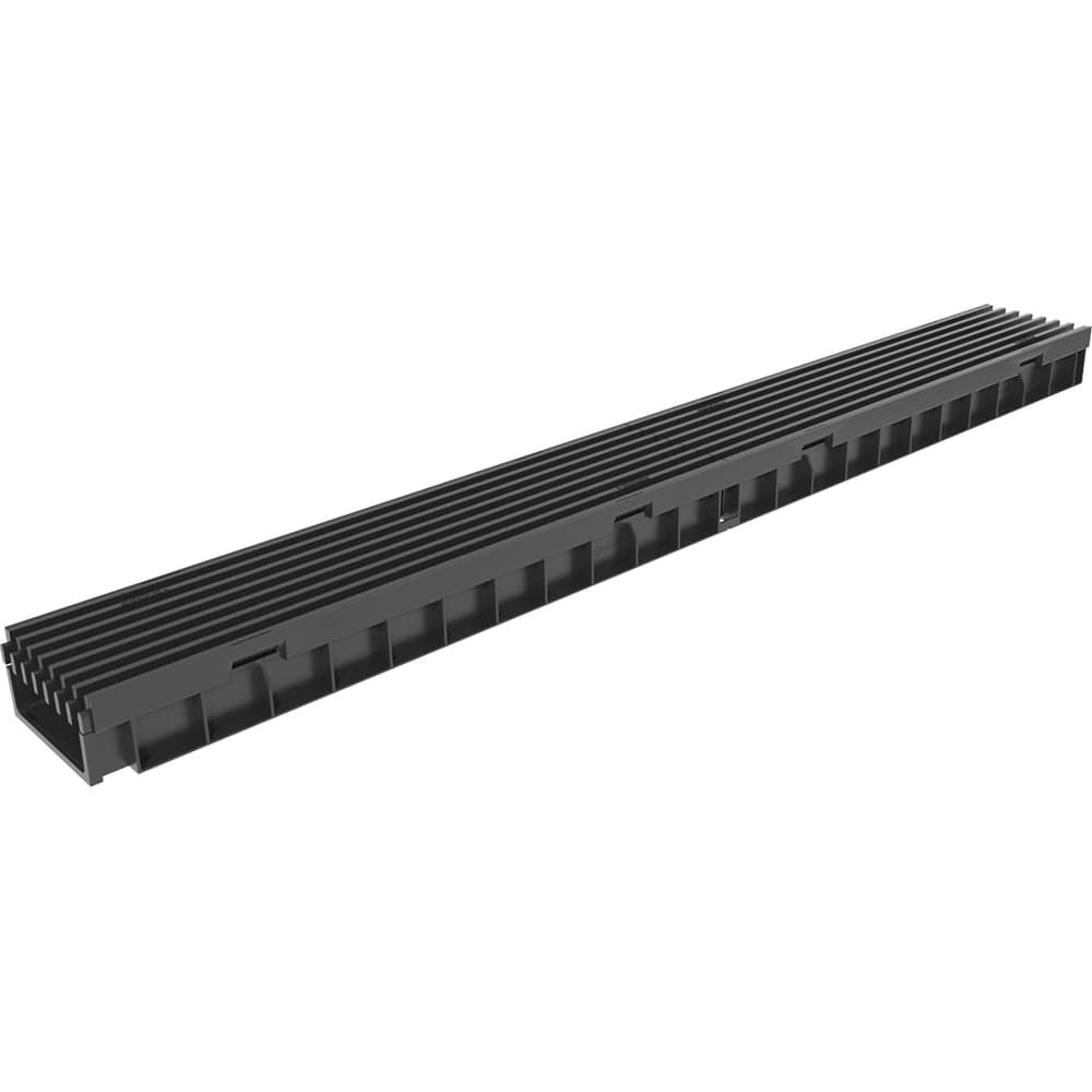 Лоток водоотводный Gidrolica Light 1000x115x58 мм пластиковый с решеткой пластиковой ячеистой, 08091