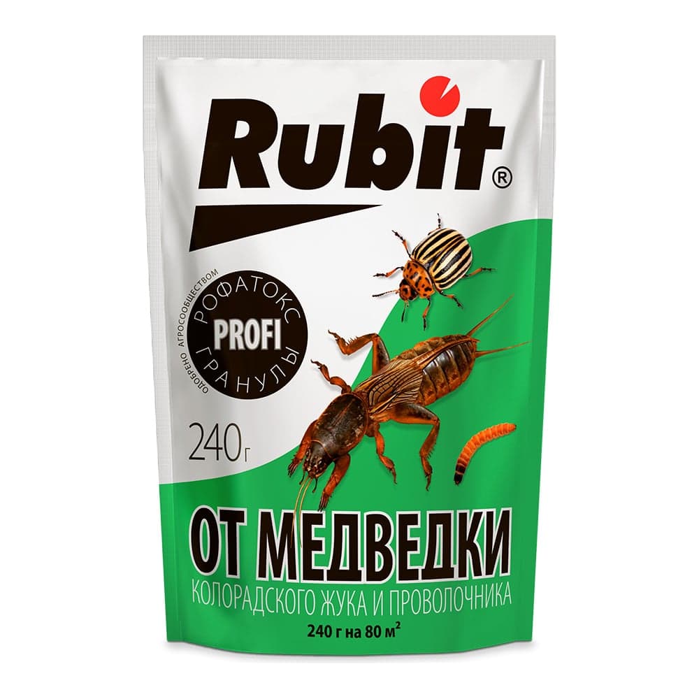 Средство от медведки, проволочника, колорадского жука RUBIT РОФАТОКС 240 г, дой-пак 133100