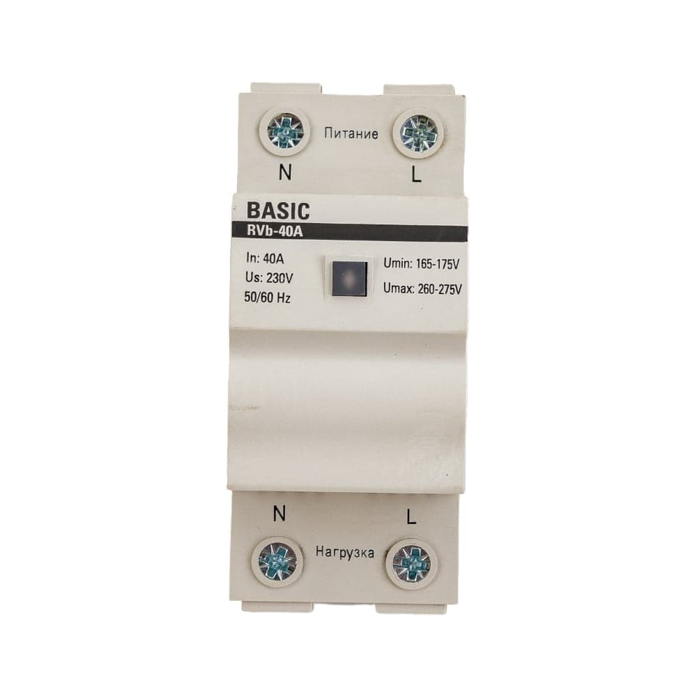 Реле напряжения EKF Basic сквозное подкл. rvb-40a