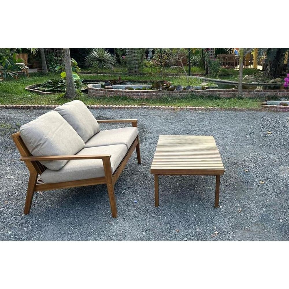 Кофейный набор из акации МОНА диван 2-х местный кофейный столик Joygarden 35101/35102