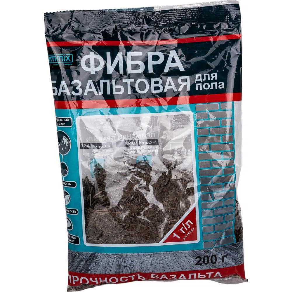 Базальтовая фибра CEMMIX Fibra R, пакет 200 г. 82553543