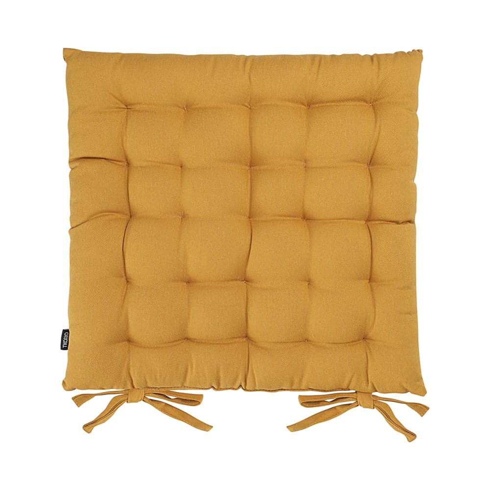 Подушка на стул Tkano коллекция Essential из хлопка цвета карри, 40x40 см TK24-CP0005