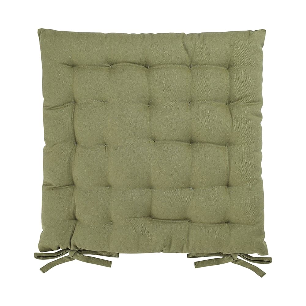 Подушка на стул Tkano коллекция Essential из хлопка оливкового цвета, 40x40 см TK24-CP0001