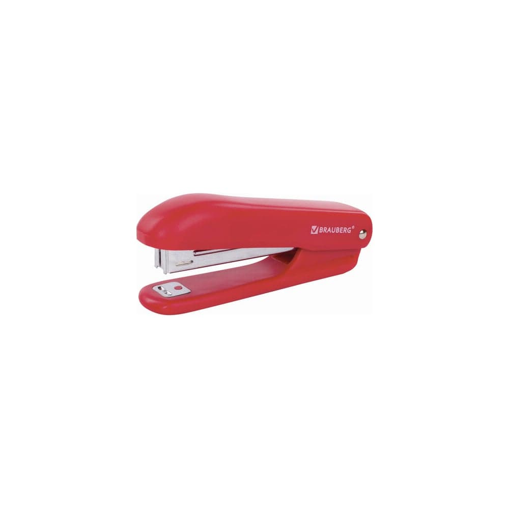 Степлер BRAUBERG SX-19 №10, до 12 листов, с антистеплером, красный 228589