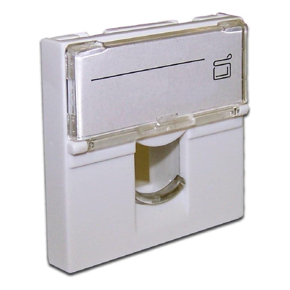 Вставка LANMASTER 45x45 на 1 кейстоун, со шторкой, маркировкой, белая, LAN-SIP-23L-WH