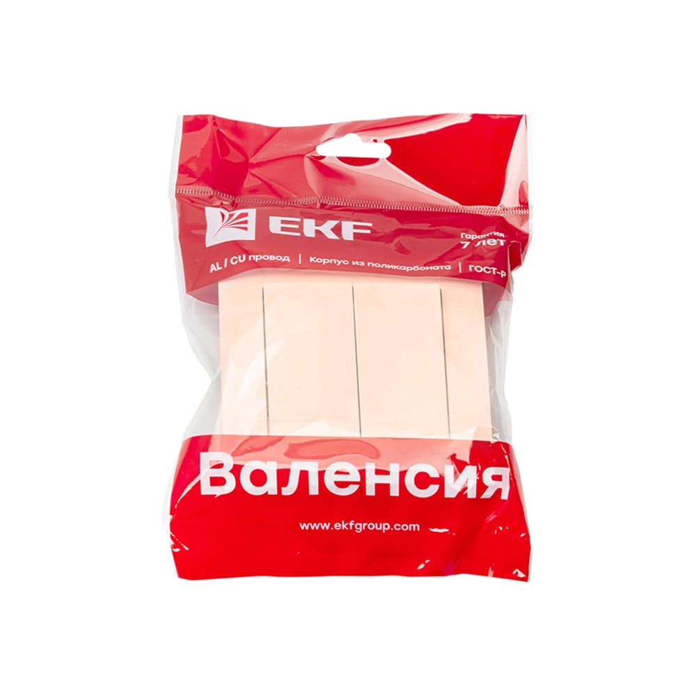 2-клавишный выключатель EKF Валенсия, 10А кремовый PROxima EWV10-023-20