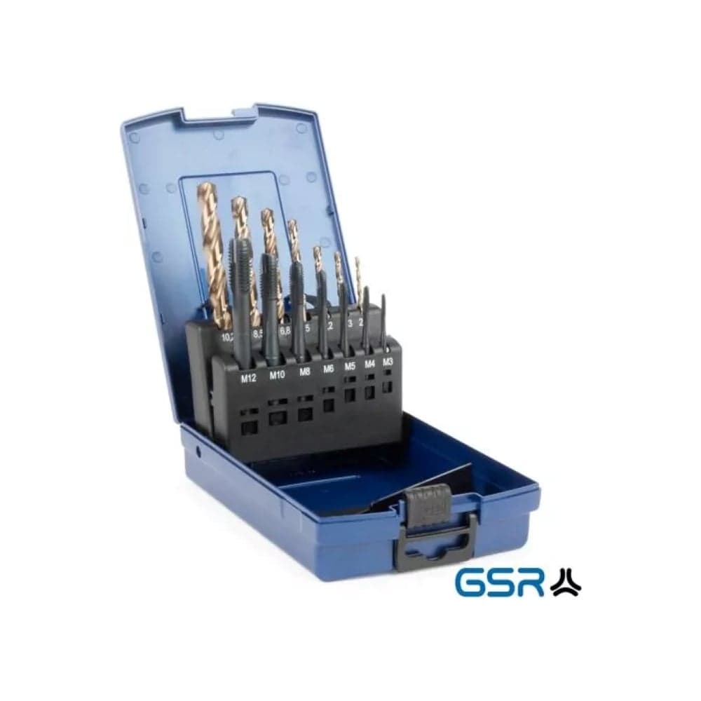 Набор машинных метчиков GSR форма B HSSE VAP M3-M12 + Сверла HSSE 14-пр. B08403027