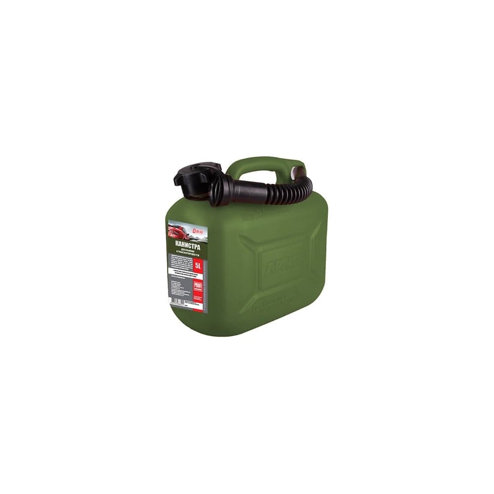 Канистра PROFI 5 л, оливковая, для топлива, в комплекте с крышкой и лейкой 3ton 55330