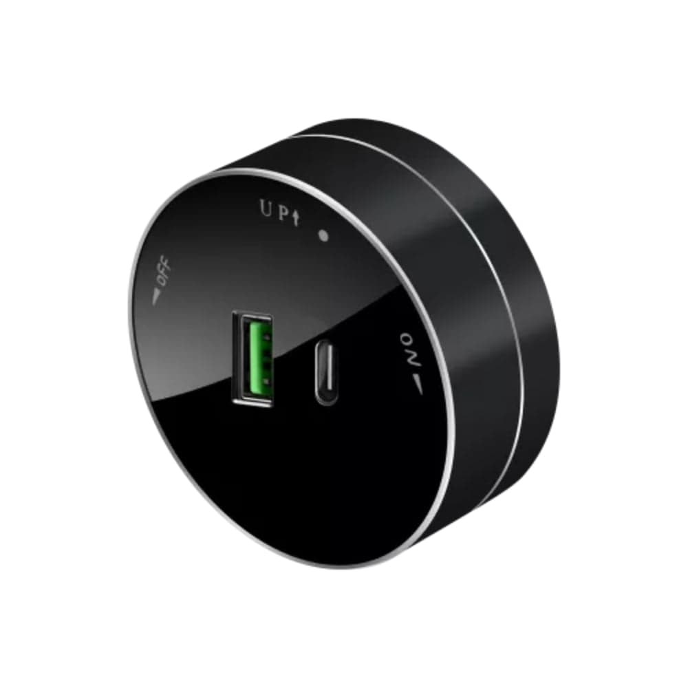 Розетка Systeme Electric MuitiTrack 2хUSB (тип А+С), 18Вт, 5В/3А, Антрацит MTK13003B