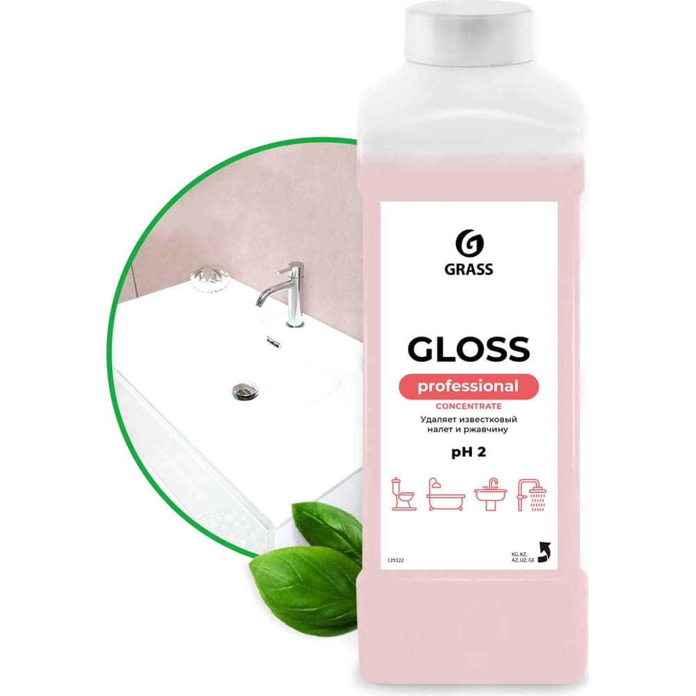Концентрированное чистящее средство для ванной комнаты Grass Gloss 1л 125322