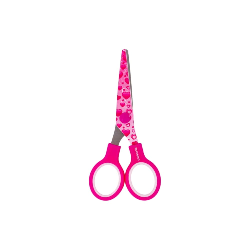 Ножницы BRAUBERG Kid Series Сердечки 130 мм, малиновый 232275