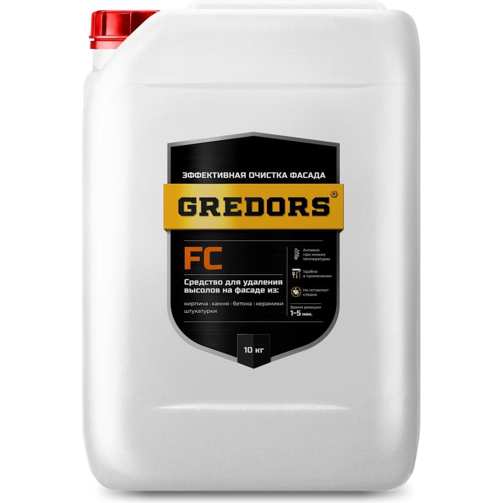 Средство для удаления высолов с фасадов, кирпича и бетона GREDORS FC, 20 кг, очиститель строительный от высолов 103158