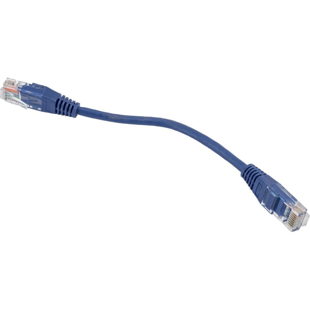 Патч-корд RJ45 - RJ45, 4 пары, UTP, категория 5е, 0.15 м, синий, TWT-45-45-0.15-BL