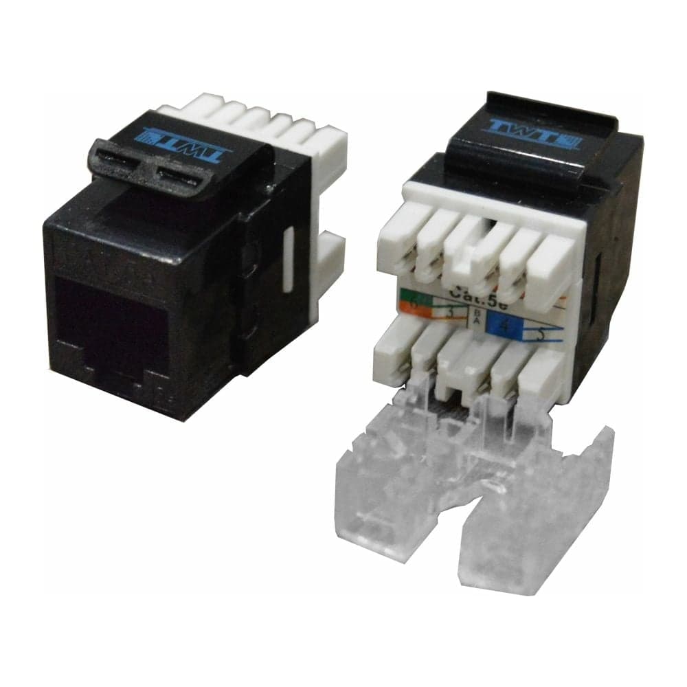 Модуль Keystone RJ45, кат.5e, UTP, 180 градусов, черный, TWT-OK45UTP180/5E-BK