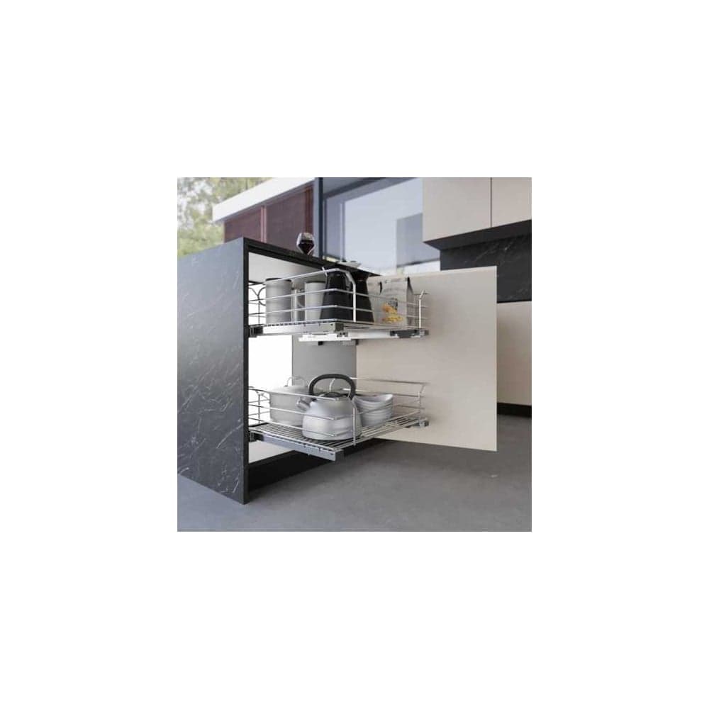 Сетка INOXA Quadro в базу 600 выдвижная с доводчиком, отделка хром 32N02/60-45PCR16