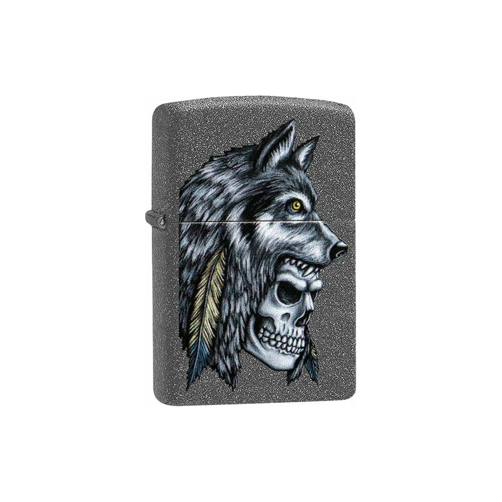 Зажигалка ZIPPO Wolf Skull с покрытием Iron Stone, 38x13x57 мм, 29863
