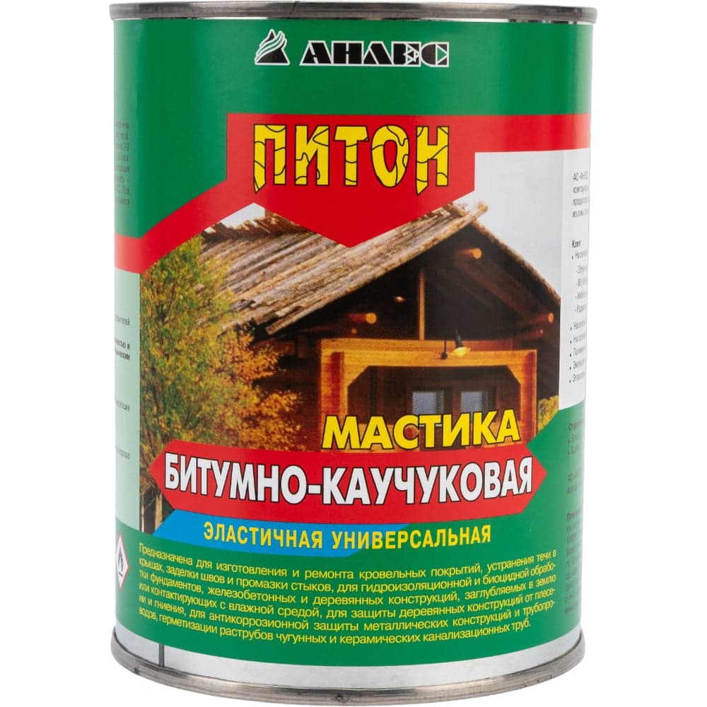 Битумно-каучуковая мастика Анлес Питон 1л/0,8кг 70238