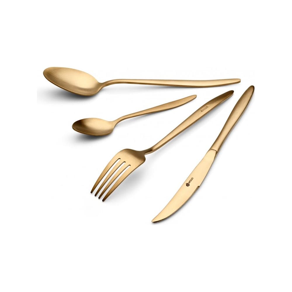 Набор столовых приборов APOLLO Lungo Matt Gold 16 предметов, на 4 персоны LMG-16