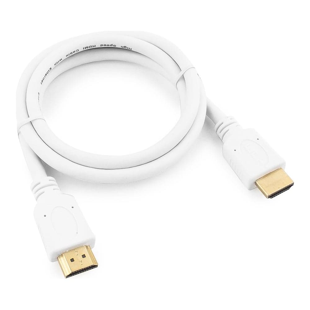 Кабель Cablexpert HDMI 1м v2.0 19M/19M медь, белый позол. разъемы экран пакет CC-HDMI4-W-1M
