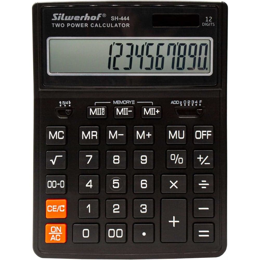 Калькулятор настольный Silwerhof SH-444 черный, 12-разрядный 1986166