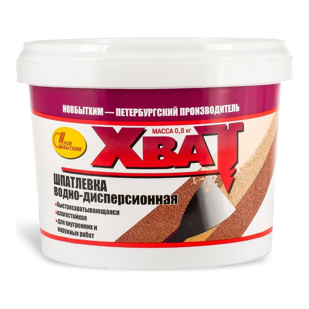 Шпатлевка НОВБЫТХИМ Хват банка 0.8 кг 1241