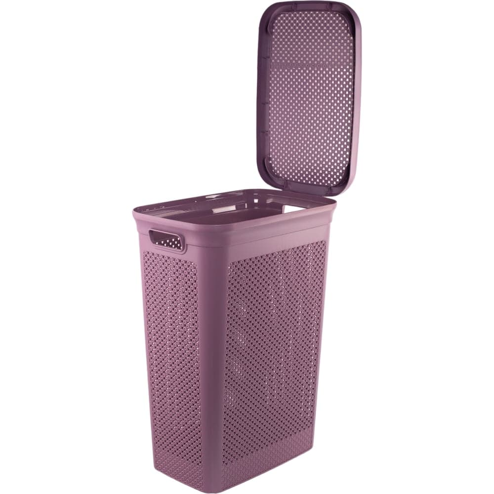 Корзина для белья HOBBY LIFE DIAMOND фиолетовая, 48 л, 44.5x28.3x59.2 см, узкая HL081038DL