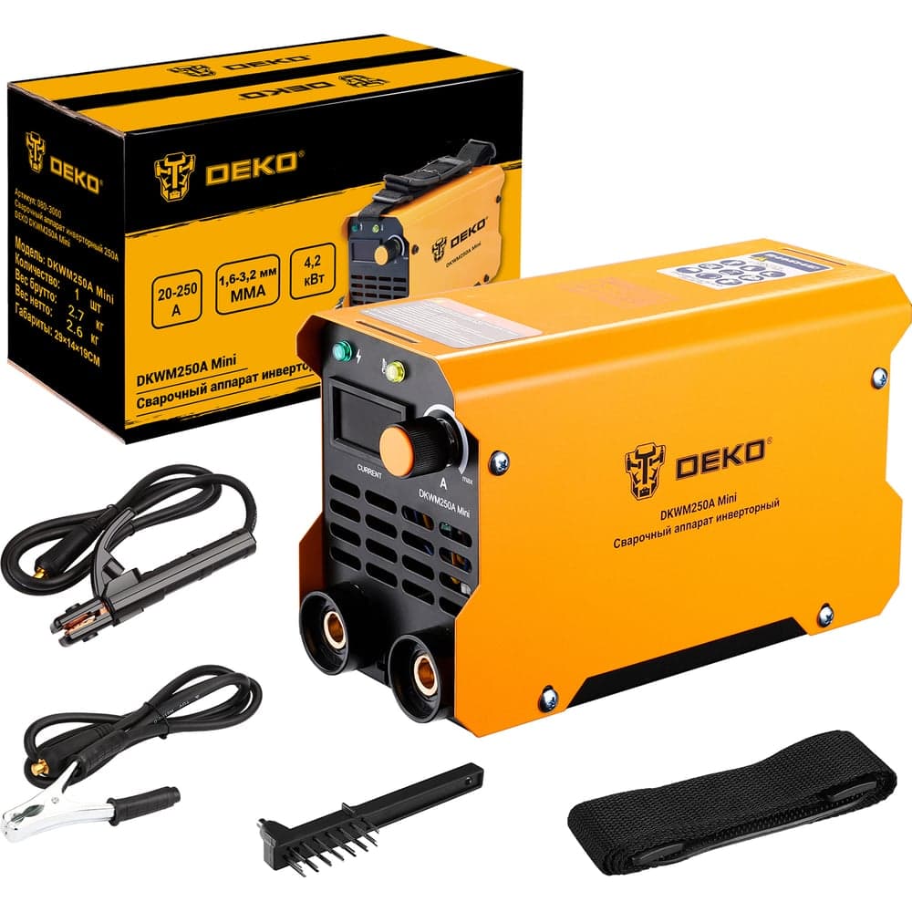 Сварочный аппарат инверторный DEKO 250А DKWM250A Mini 080-3000