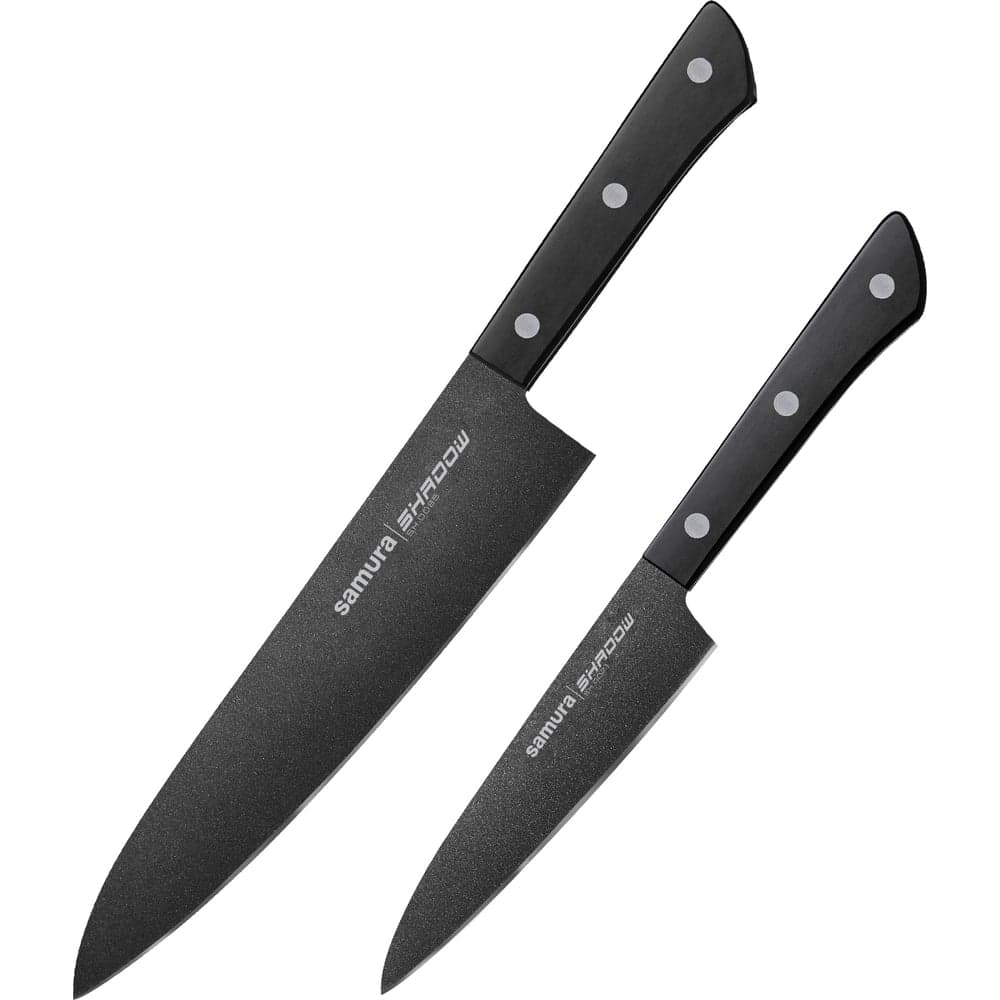 Набор из 2 ножей Samura SHADOW с покрытием Black-coating (21, 85), AUS-8, ABS пластик SH-0210/K