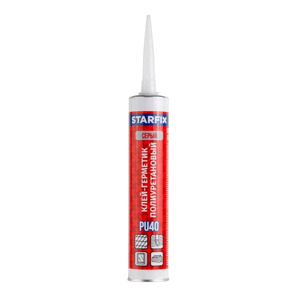 Клей-герметик полиуретановый STARFIX PU40, серый 300 мл SM-30218-1 ЦЗ-0002515456