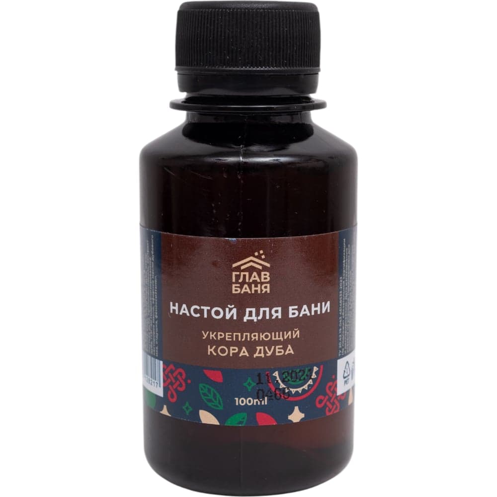 Настой ароматический для бани ГлавБаня Кора дуба, 100мл Б2207