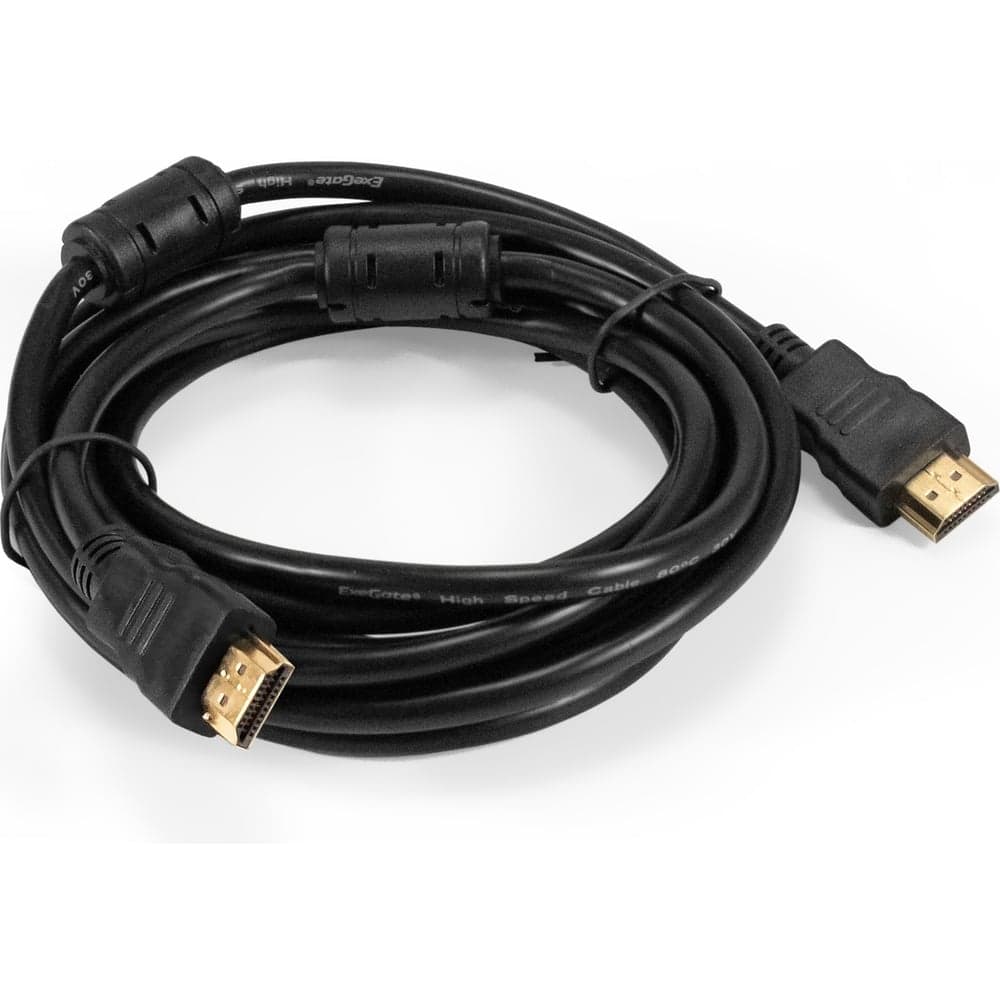 Кабель ExeGate HDMI EX-CC-HDMI-3.0F 19M/19M, 3м, v1.4b, ферритовые кольца, позолоченные контакты 294690