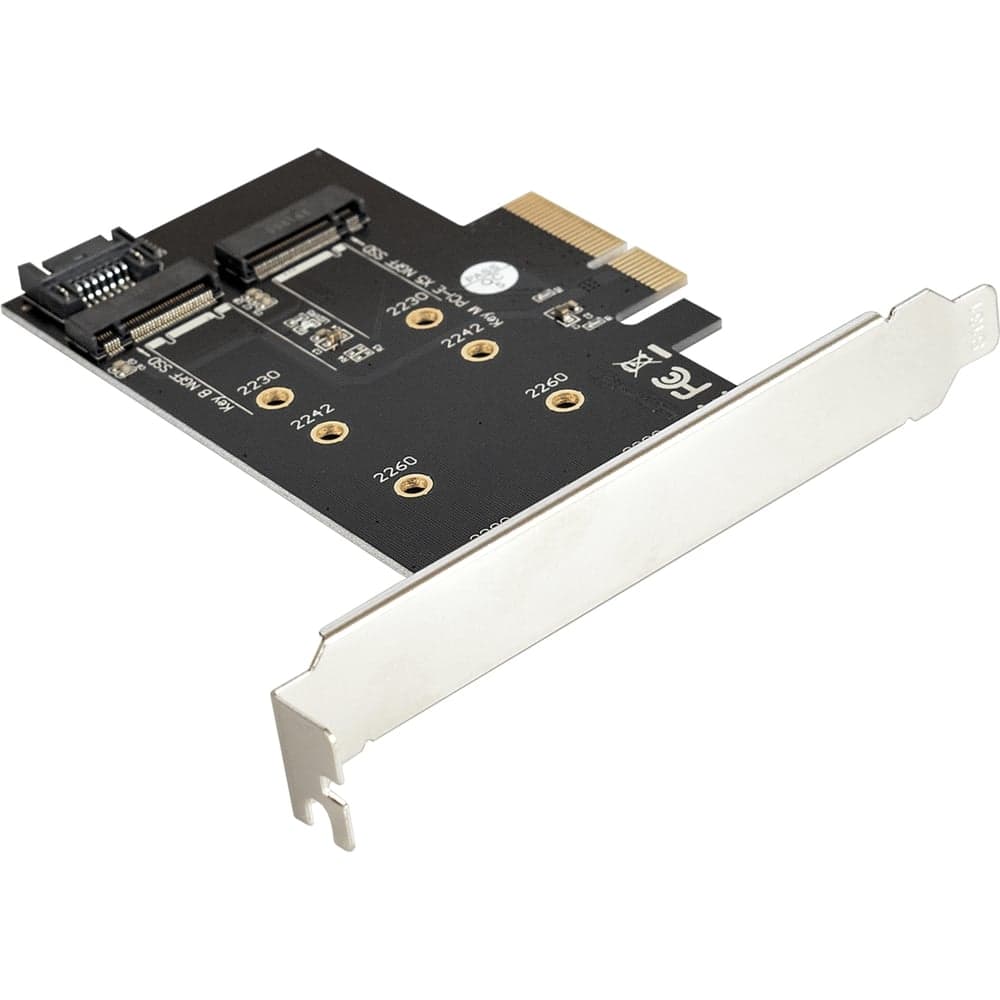 Переходник для установки SSD M.2 B key и M key в слот PCI-E ExeGate EXE-509 M.2 B key - SATA + M.2 M Key - PCI-E x4, 283713