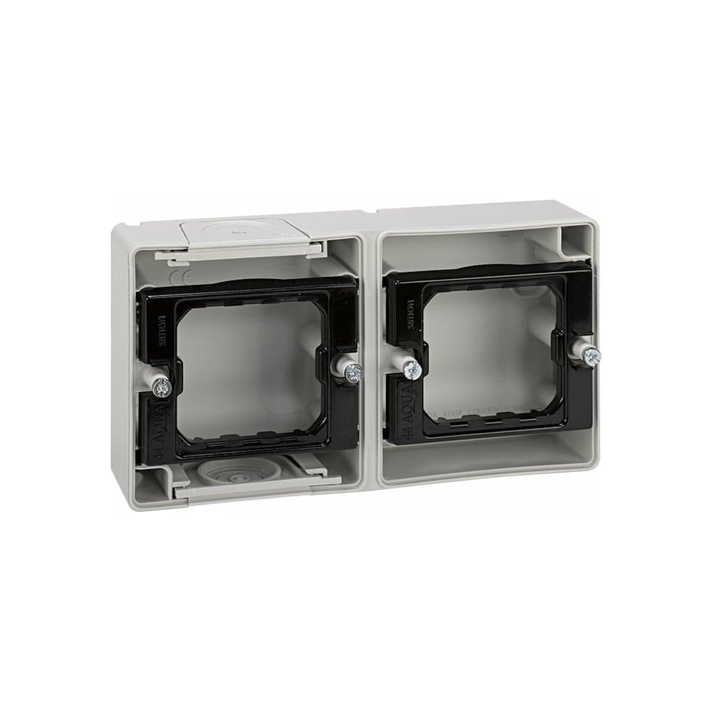 Основание под 2-местную рамку Simon IP55, 152*84*33мм, S44 Aqua, серый 4400761-035 - 2