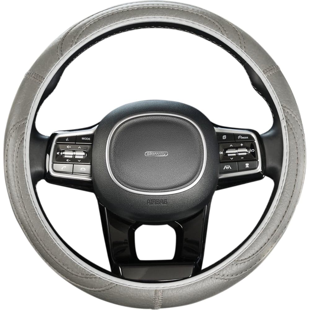 Оплетка SKYWAY Standart-3 М Серая экокожа S01102484