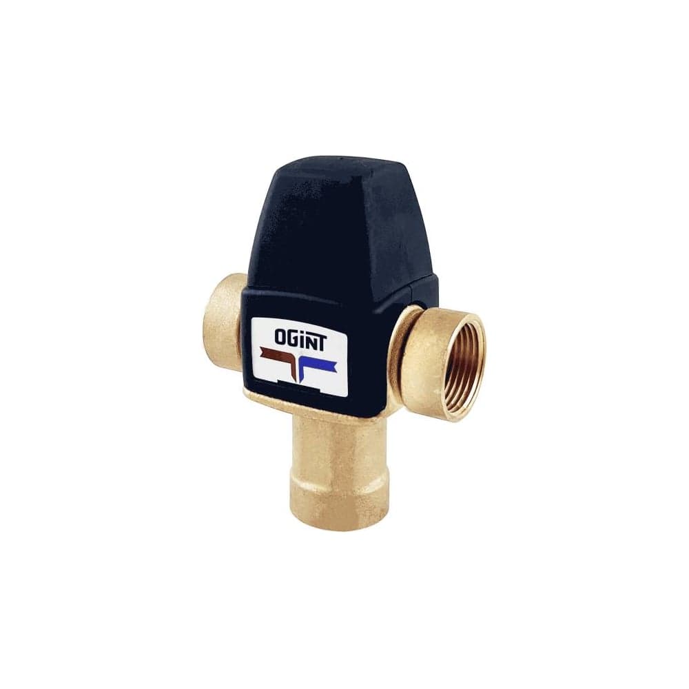 Клапан смесительный термостатический Ogint Ду20 Ру10 м/м Kvs2.1, латунь, 30-65C, внутренняя резьба/нижний выход 022-7505