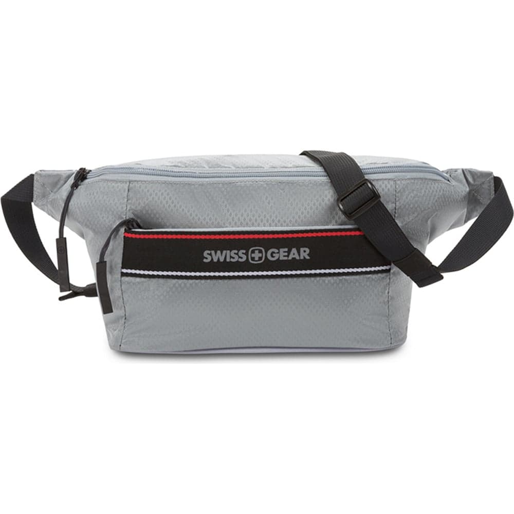 Сумка на пояс SWISSGEAR светло-серая, полиэстер с плетением рип-стоп, 38x5x15 см 3991404521