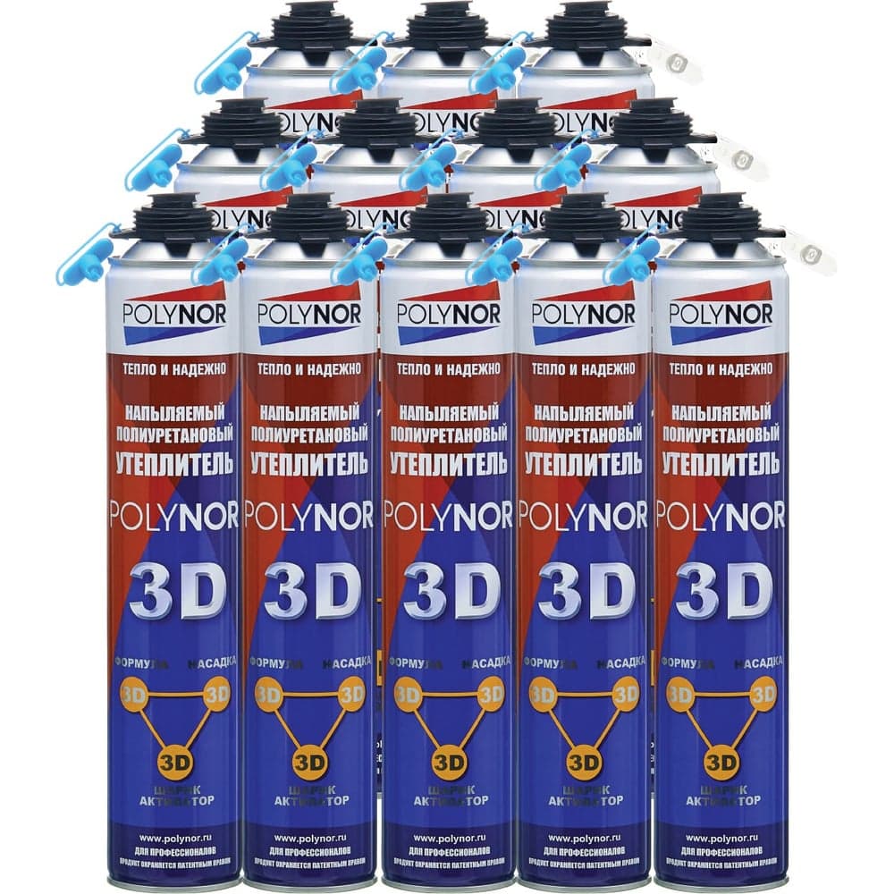 Комплект Напыляемый утеплитель POLYNOR 3D 12 шт. 3D 00-00000052
