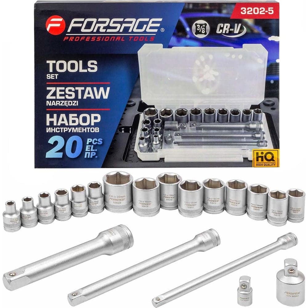 Набор инструментов Forsage 3/8", 20 предметов F-3202-5(60269)